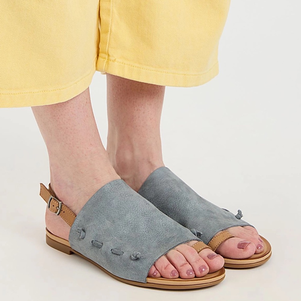 Miz Mooz Taupe and Chestnut Open-Toe Sandals